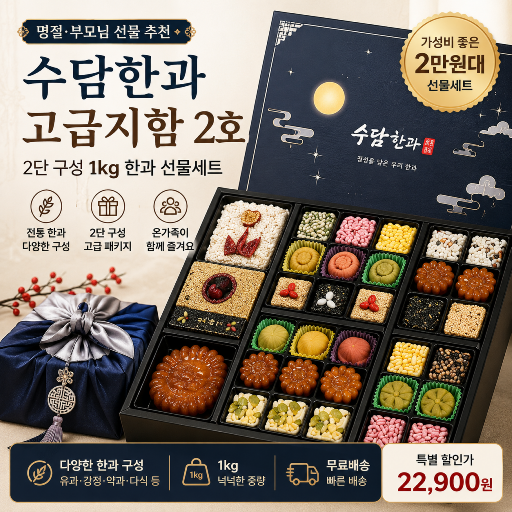 추석 명절 선물세트 추천 수담한과 고급지함 2호 2단 구성 2만원대 제품 이미지