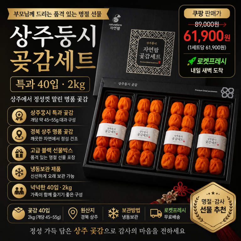추석 명절 선물세트 추천 상주둥시 곶감 특과 40입 2kg 로켓프레시 6만원대