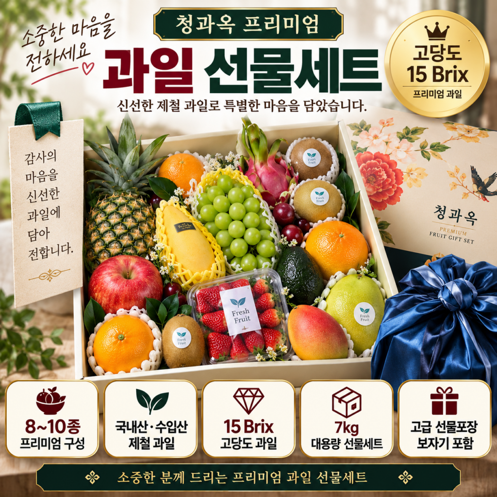 과일 선물세트 청과옥 고당도 7kg 15브릭스 프리미엄 혼합과일 7만원대 제품 이미지