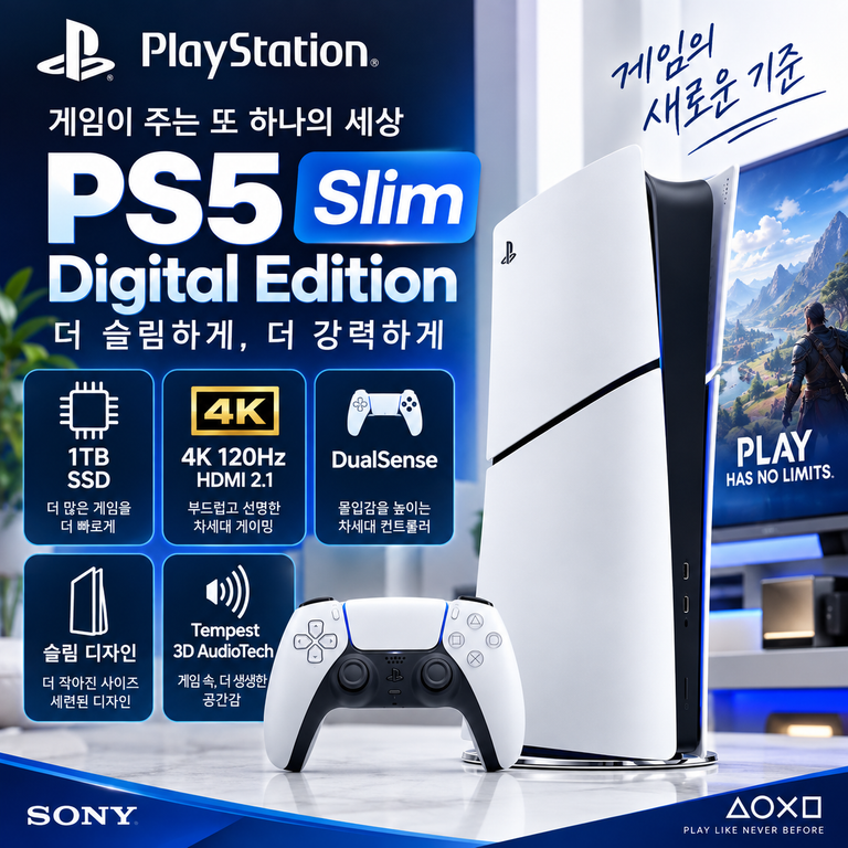 소니 PS5 슬림 디지털 에디션 CFI-2118B01 1TB 초특가 구매 혜택
